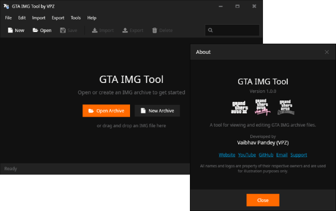 GTA IMG Tool Screenshot